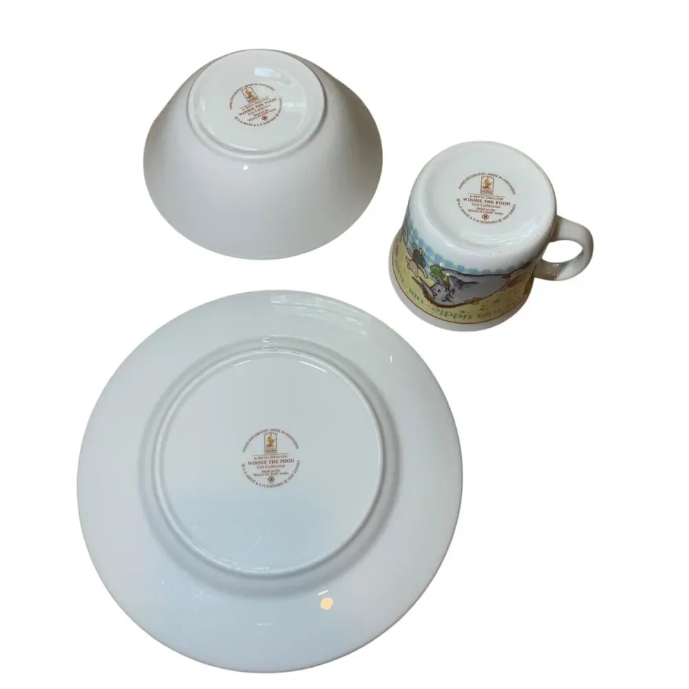Vintage Disney Royal Doulton Winnie The Pooh Childrens Dish Set Plate Bowl Mug
